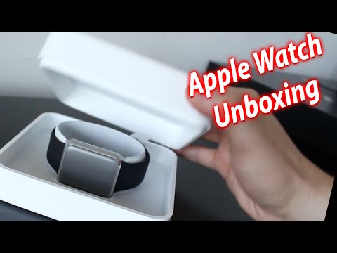 Unboxing Apple Watch 1st Gen 42mm Stainless Steel w/ Black Sport Band