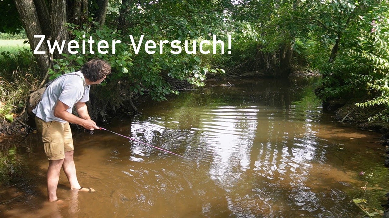 An diesem Bach haben wir letztes Mal NICHTS gefangen! Und jetzt DAS!