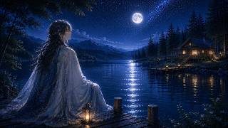 Summer Night Lakeside| Piano & Harp Ambient with Lake Waves for Sleep (3 Hours)【夏の夜の湖畔】 screenshot 5