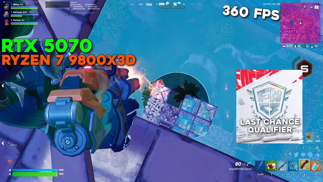 FNCS LAST CHANCE | RTX 5070 + Ryzen 7 9800X3D | 360 FPS | 1920x1080 | ALMOST QUALIFIED