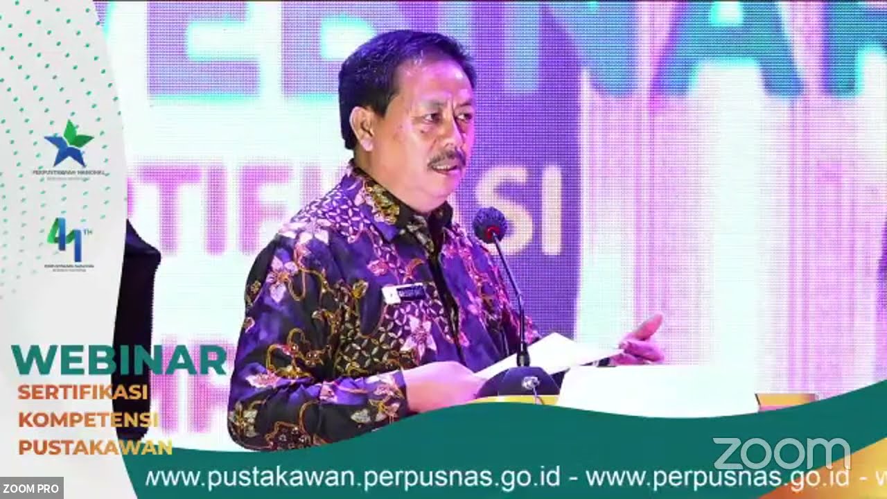 Webinar Sertifikasi Kompetensi Pustakawan dengan Tema Urgensi Sertifikasi Kompetensi Dalam Penjamina