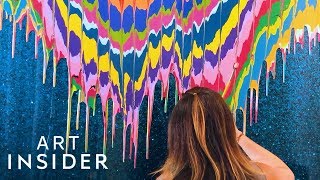 Artist Uses Gravity To Make Psychedelic, Chemistry-Inspired Paintings