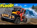 I Tried to Outrun an EXTREME FLOOD in a Racing Semi Truck! (BeamNG Drive)