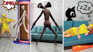 Team SCP monsters vs Siren Head, Pacman, Cartoon Cat in real life | Compilation VFX #shorts