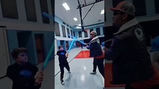 Conner and I did our very first #lightsaberduel with each other, it was so awesome #lightaberbattles