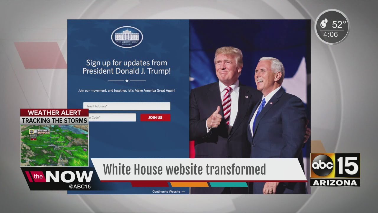 President Website White House website transformed as President Trump takes office - YouTube