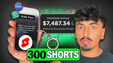 How To Create 300 VIRAL Shorts in 30 MINUTES using Chat GPT & Canva ($100/Day ALL From Your Phone!)
