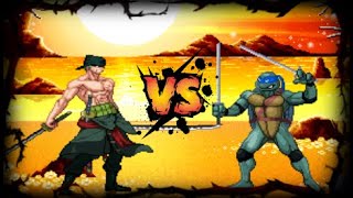 Roronoa Zoro Vs Leonardo Tmnt Mugen Battle