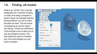 Section 1.6 Finding  .STL Files and 1.7 Slicing Software featuring Cura
