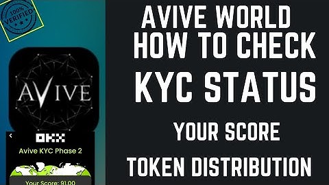 How To Check KYC Status in Avive World || Your Score || Token Preference