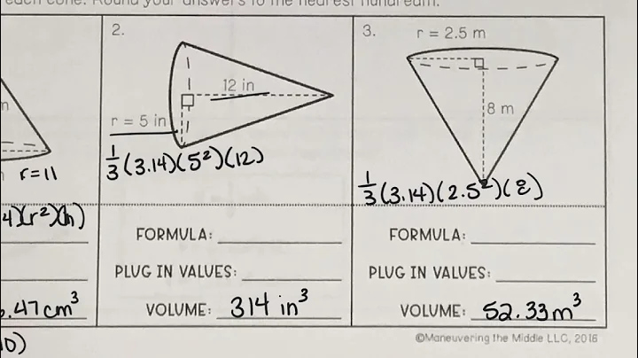 Unit 7 Video 2: Volume of Cones