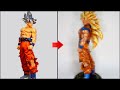 【ドラゴンボール】"身勝手の極意" 悟空を超サイヤ人3に大変身させてみた【フィギュア作ってみた　筆塗り】 #Shorts