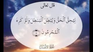 لِيُحِقَّ الْحَقَّ وَيُبْطِلَ الْبَاطِلَ وَلَوْ كَرِهَ الْمُجْرِمُونَ 8