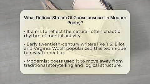What Defines Stream Of Consciousness In Modern Poetry? - Tales And Texts