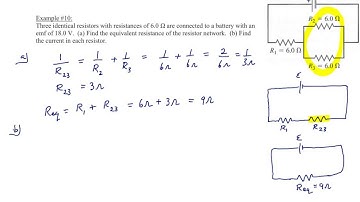 Chapter 20, Example 10 (Resistor in series with parallel combination of resistors)