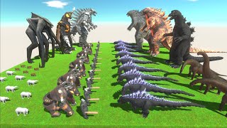 Team Mechagodzilla Muto VS Team Godzilla Dinosaurs - Animal Revolt Battle Simulator