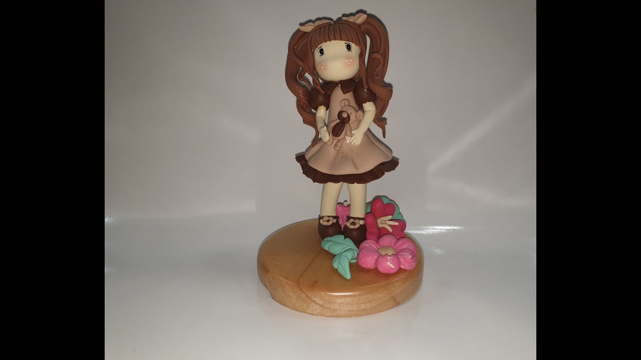 عمل دميه من عجين السيراميك البارد, cold porcelain clay girl