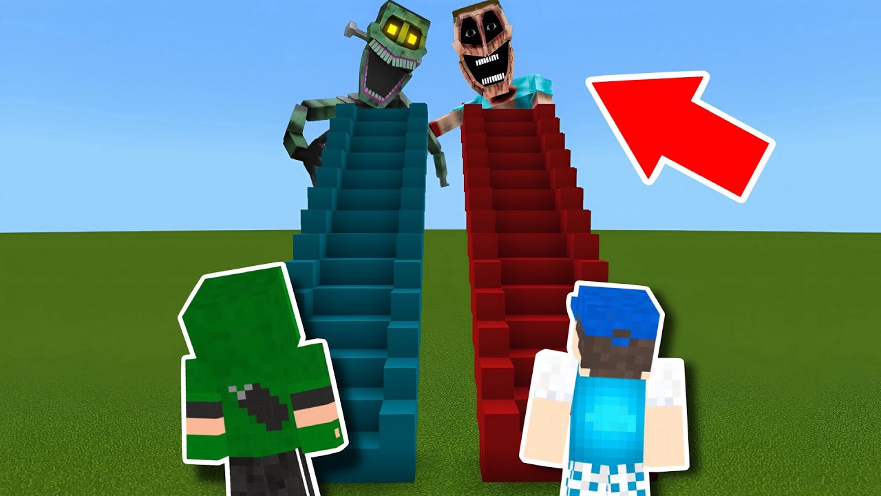 НЕ поднимайтесь по неправильной лестнице Лаки Блоков Мимико в Minecraft!!