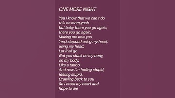 Thumbnail of One more night - Maroon5 #music #lyrics #song #onemorenight #maroon5