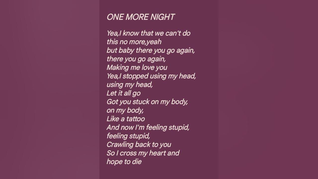 One more night - Maroon5 #music #lyrics #song #onemorenight #maroon5