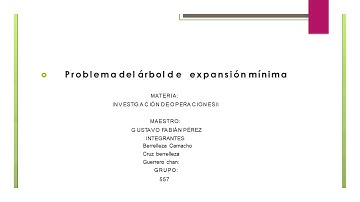 Problema de árbol de expansión mínima ll