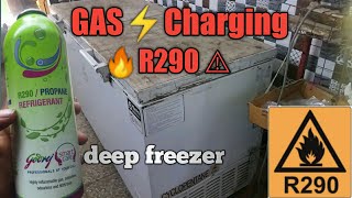 R290 gas charging | deep freezer | full detail