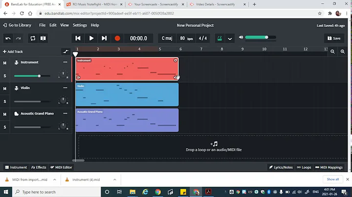 Midi - Noteflight into Bandlab