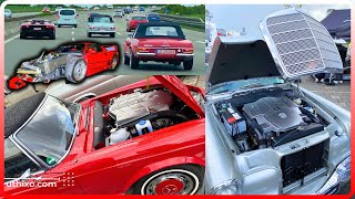 Mechatronik M-Sl 500 & M-Cabrio 550 Startup & Sound | Ferrari F40 Crash Motorworld Season Opening