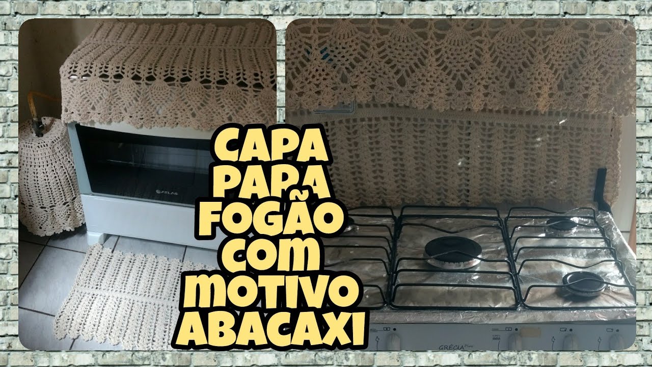 Capa para fogão com motivo abacaxi ( PARTE 1)