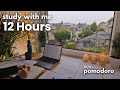 LIVE 12 HOUR STUDY WITH ME Pomodoro 50 10 Rain Sounds Deep Work Focus Cozy UK Ambience 