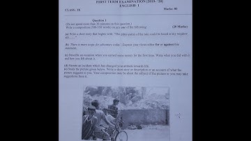 ICSE / CLASS 9 / ENGLISH 1  /FIRST TERM QUESTION PAPER 2019-20