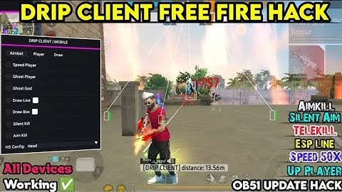 DRIP CLIENT OB51 UPDATE | OB51 FF HACK | FREE FIRE MOD MENU | FF HACK