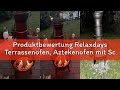 Produktbewertung Relaxdays Terrassenofen, Aztekenofen mit Schürhaken, Gusseisen, Funkenschutz, für G