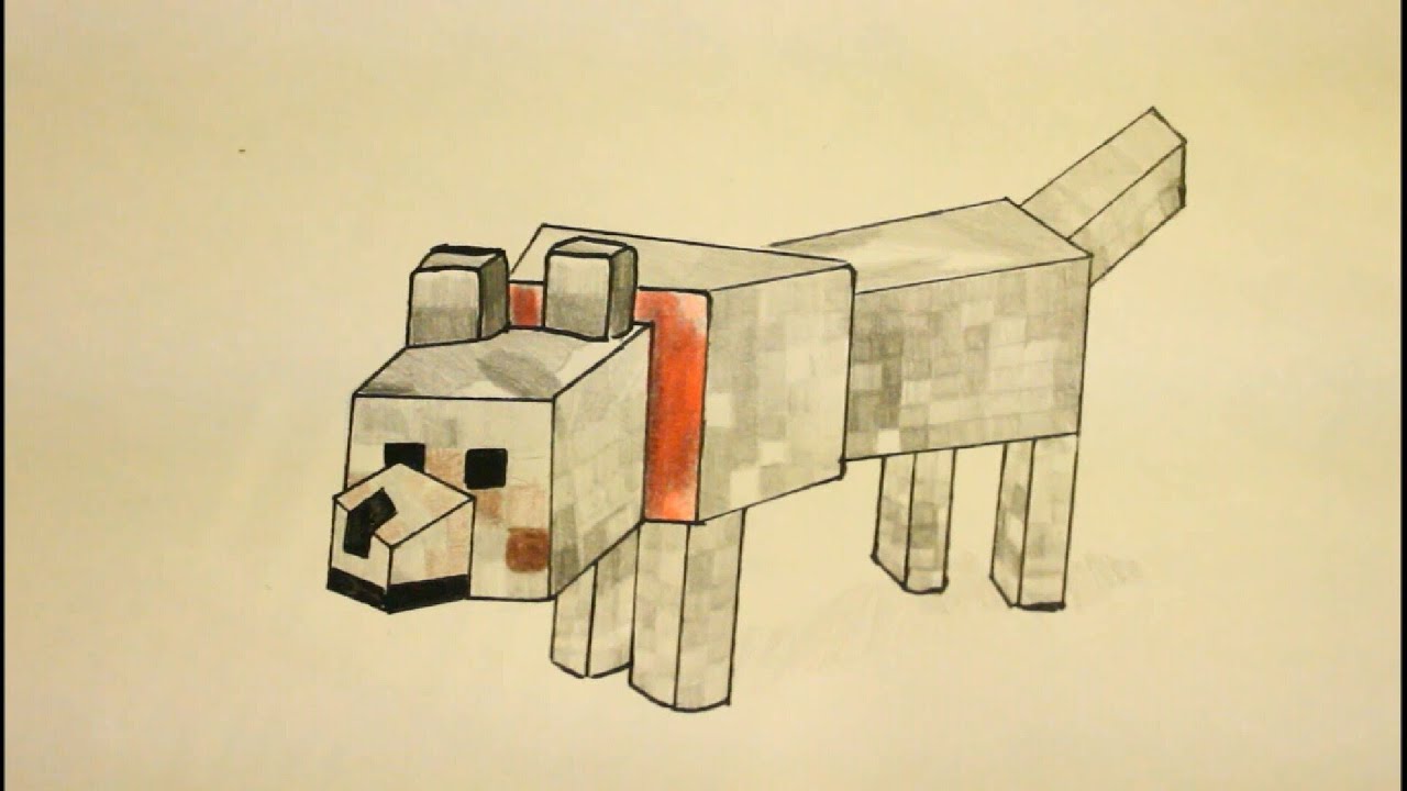 How To Draw Minecraft Wolf|Step By Step|Easy|Gregory (the dog) - YouTube