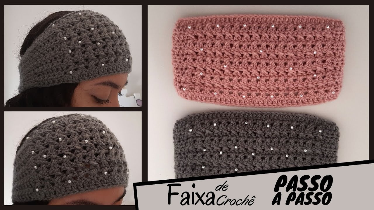 FAIXA DE CABELO EM CROCHÊ (PASSO A PASSO)