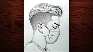 How to draw a Boy with mask // Easy Boy drawing #art #draw #easydrawing #drawingtutorial