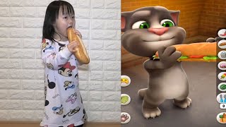 Xí Muội bắt chước mèo Tom, mèo Ginger phần 2 Talking Tom あゆくる おしゃべり猫　まねっこ 赤ちゃん