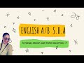 CSEC ENGLISH SBA/ THEME/GROUP/TOPIC SELECTION