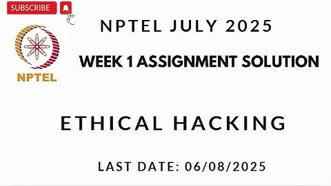 NPTEL Ethical Hacking  Week 1 Assignment 1 Solution July 2025 #nptelsolutions #nptelanswers