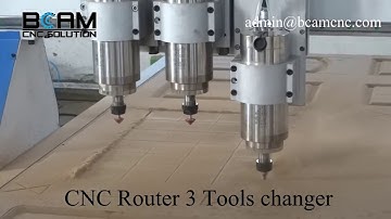 CNC router 3 tools changer machine