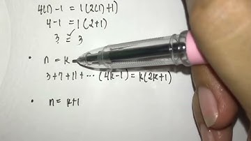 Prove 3+7+11+...(4n-1) = n(2n+1) using PMI