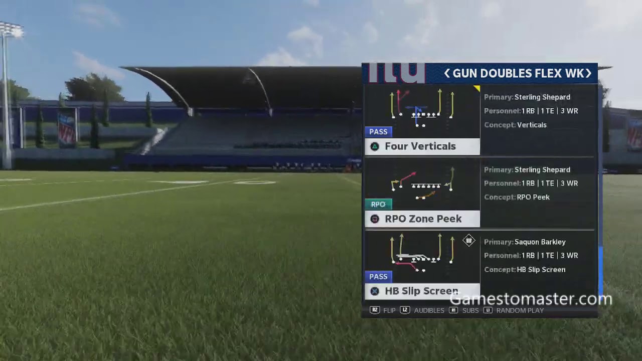 Madden 21 - NEW YORK GIANTS OFFENSE PLAYBOOK