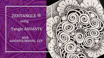 Zentangle® Mini Project with Tangle ANDANTE, beginners tutorial