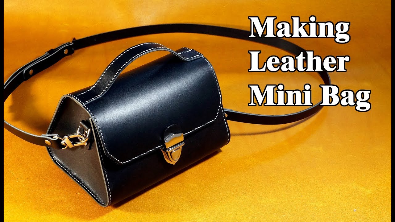 39 [Leather Craft] Making Leather Mini Bag / Free Pattern 