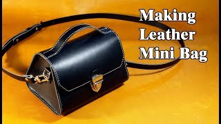 39 [Leather Craft] Making Leather Mini Bag / Free Pattern