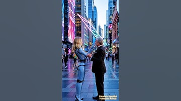 Elderly Gentleman Dances Ballet with Humanoid Robot in Public #shorts