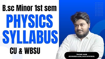 "Physics Minor 1st to 6th Semester Syllabus | CU & WBSU Students Guide" | #physics #wbsu #CU