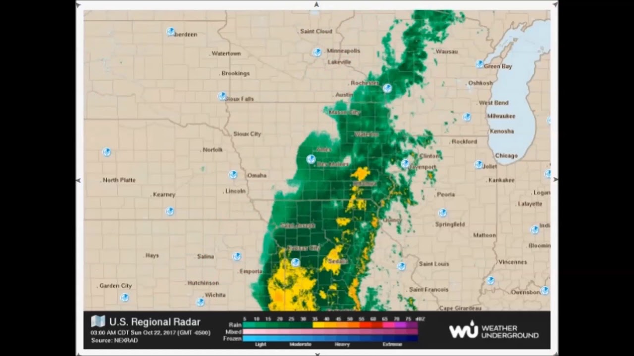 2017 October Iowa Midwest Weather Radar Time Lapse Wunderground