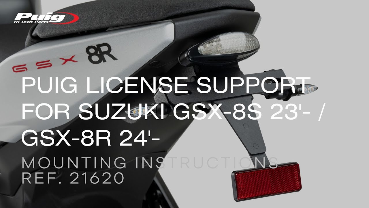 Puig 21620N License Plate Holder, Black for Suzuki GSX-8R/S '23