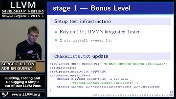 2015 LLVM Developers’ Meeting: S. Guelton & A. Guinet "...Simple out-of-tree LLVM Pass"